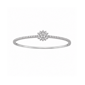 Lustra Celestial Bloom Bangle - 925 Sterling Silver - Lustra