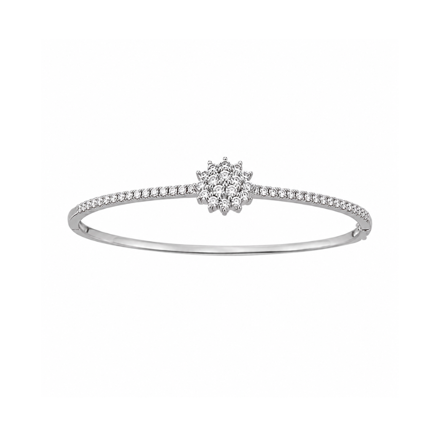 Lustra Celestial Bloom Bangle - 925 Sterling Silver - Lustra