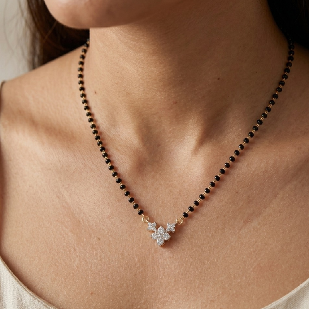 Flutter Bloom Mangalsutra - 925 Sterling Silver - Lustra