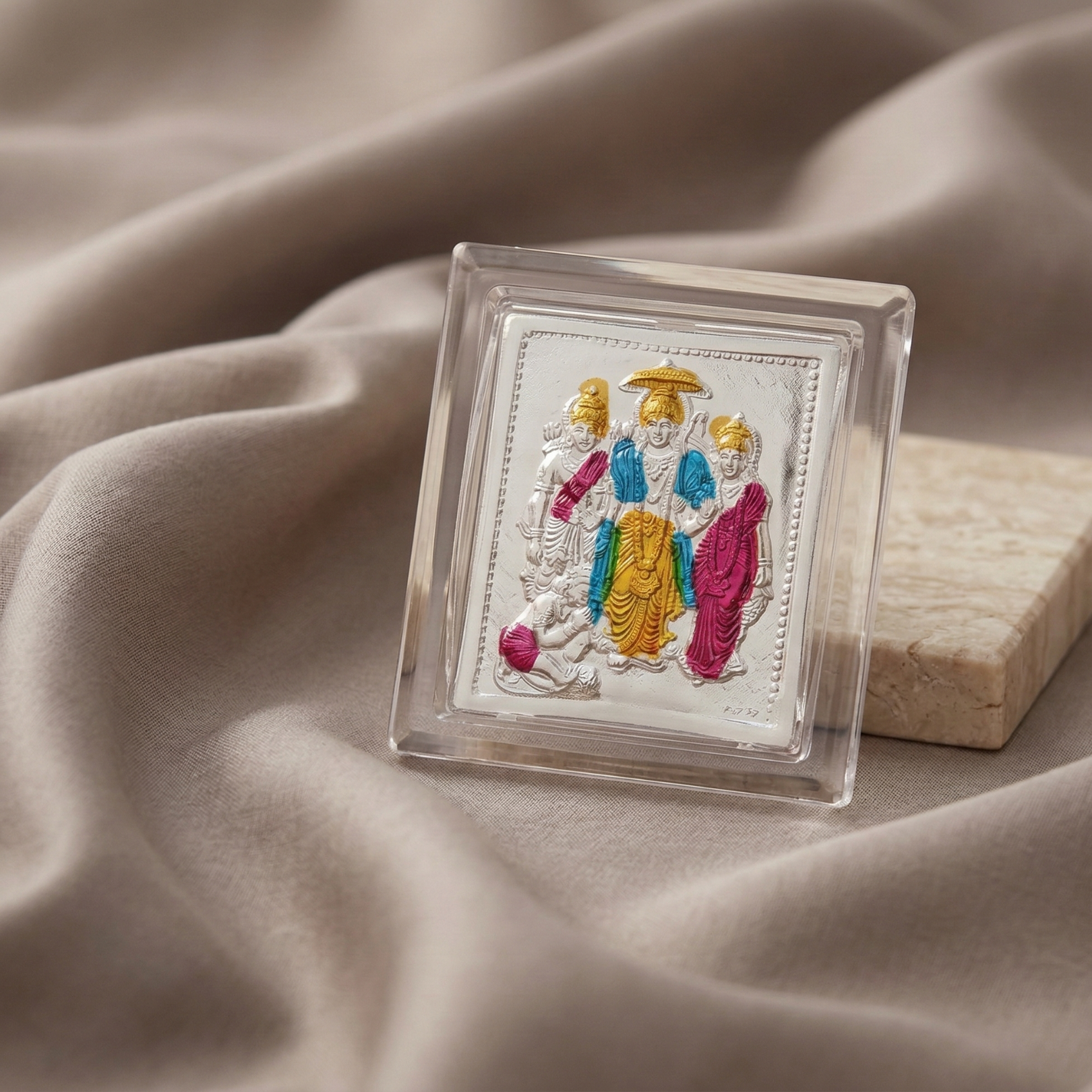 Ram Darbar Mini Silver Blessing Frame