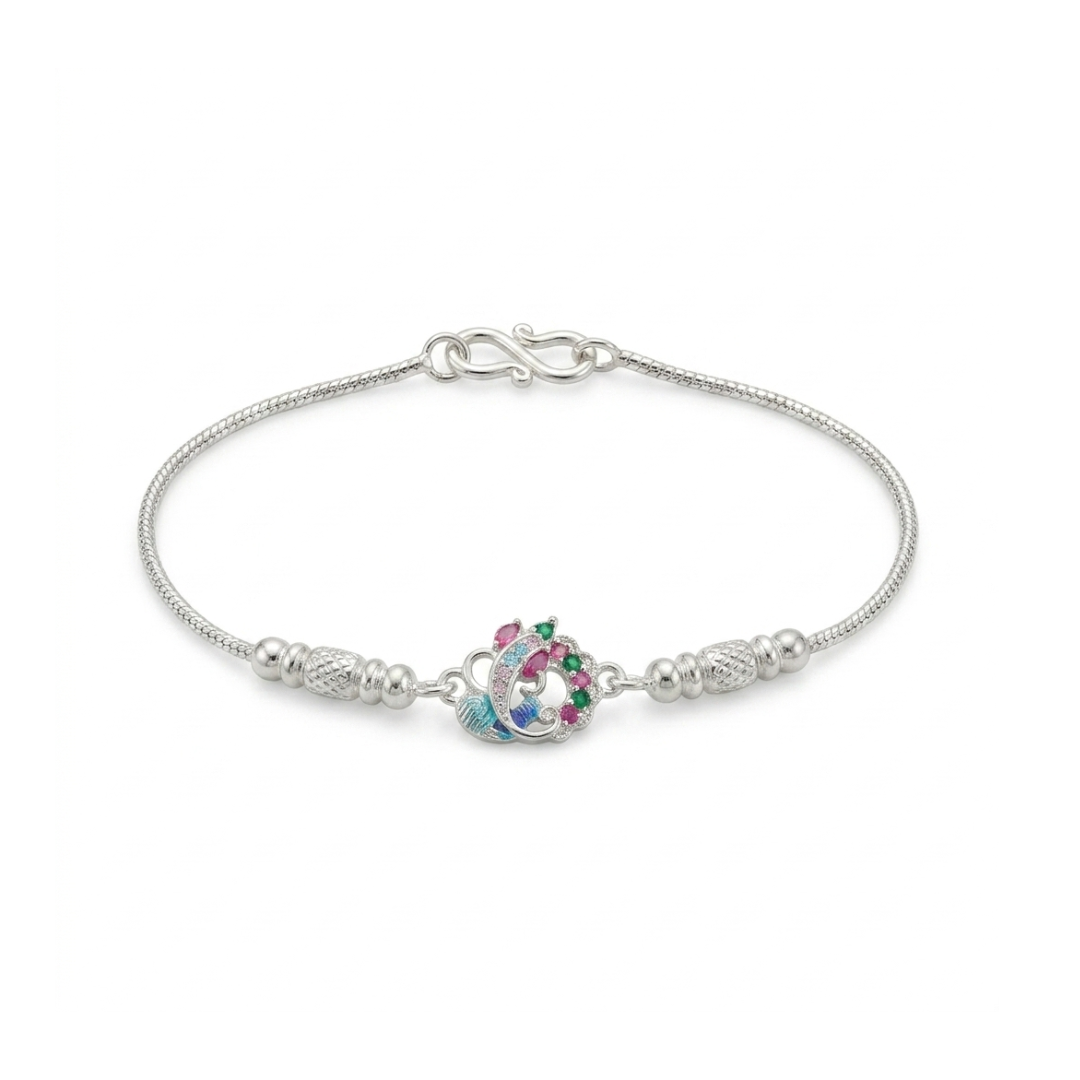 Divine Ganesha Silver Bracelet Rakhi - 925 Sterling Silver - Lustra