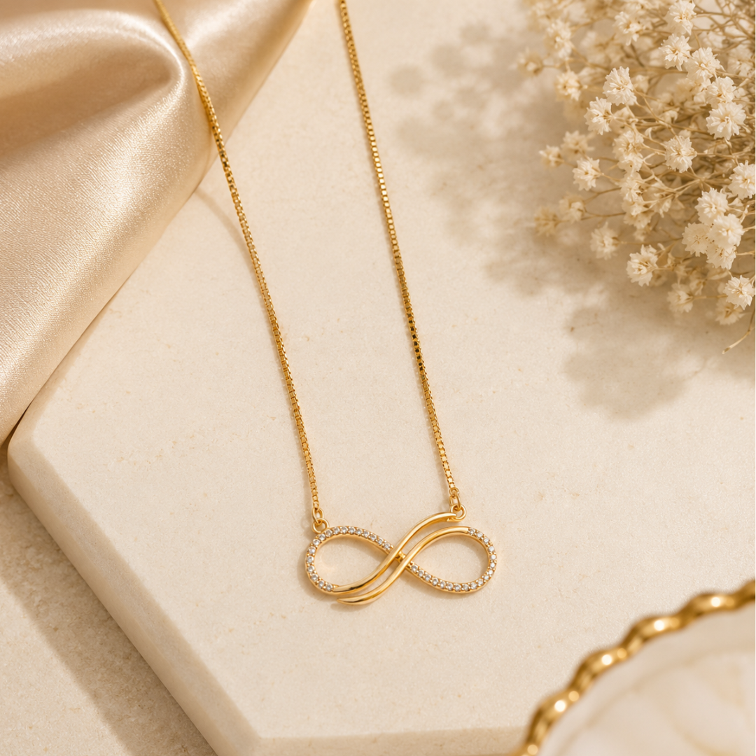 Eternal Glow Infinity Gold Necklace