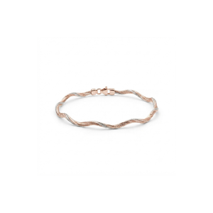 Twisted Harmony Dual-Tone Bracelet - 925 Sterling Silver - Lustra