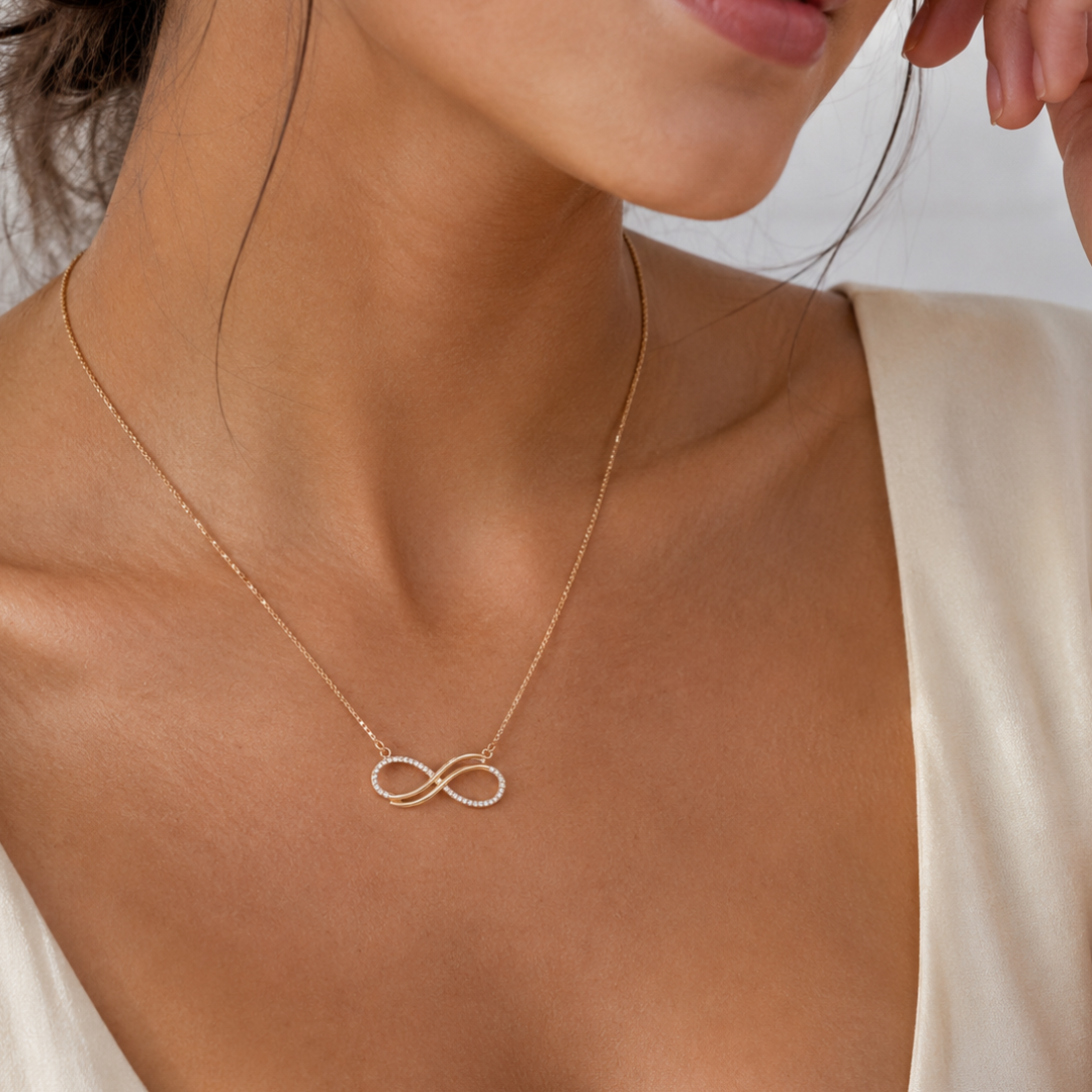 Eternal Glow Infinity Gold Necklace