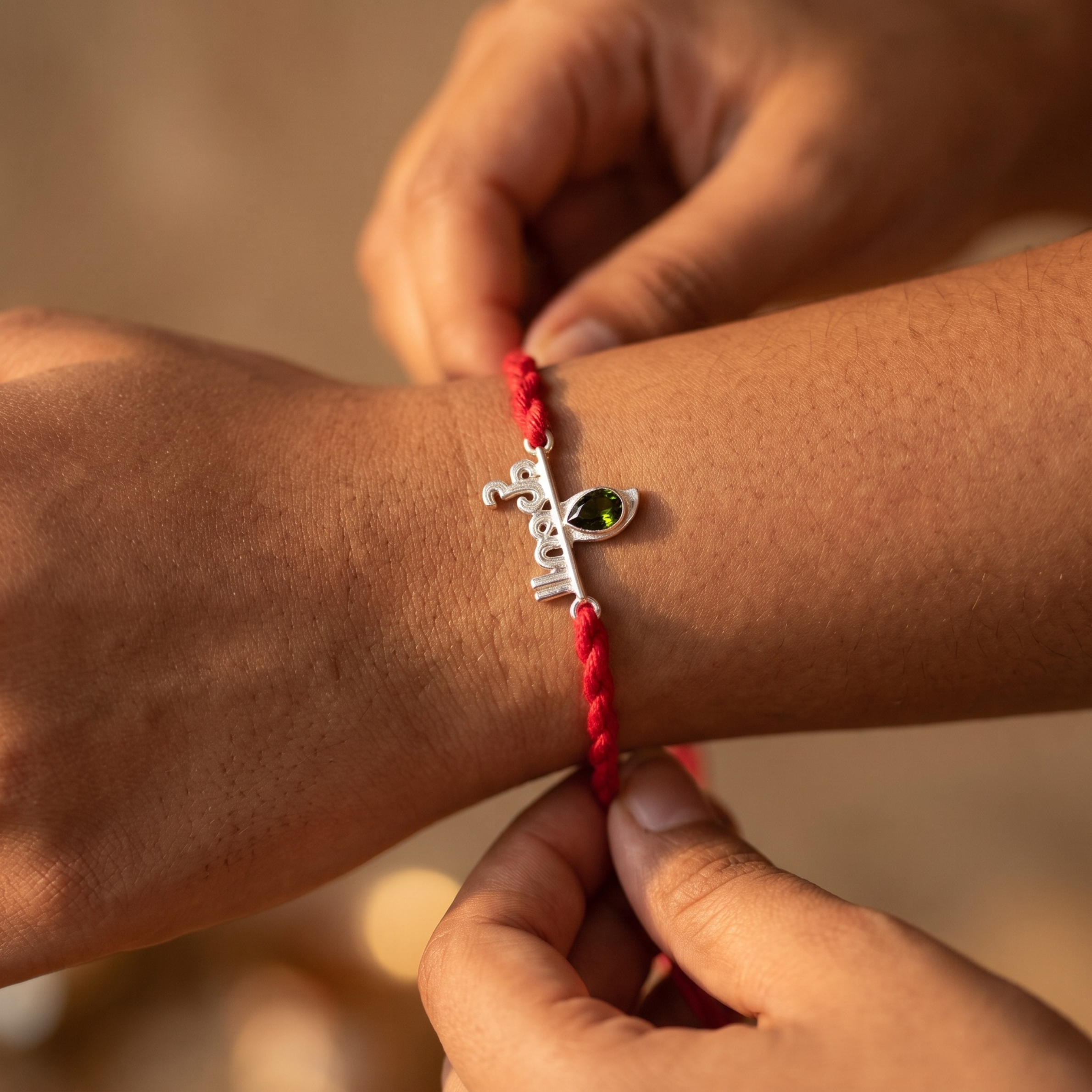 Krishna Flute 925 Sterling Silver Rakhi