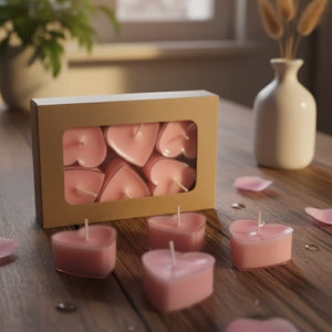 Lustra Heart Shape Tealight Candle Set - 6