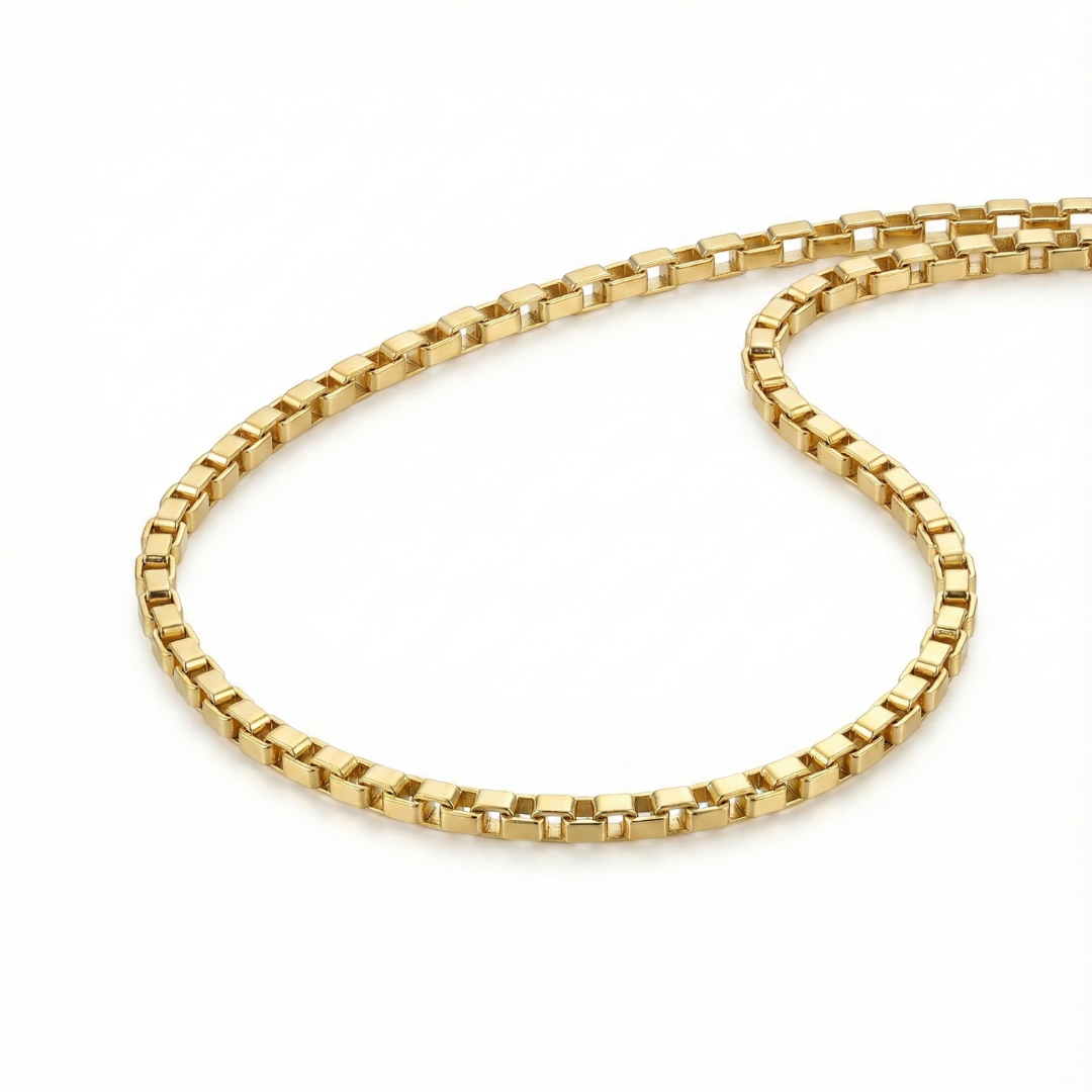 Gold-Plated Box Silver Chain