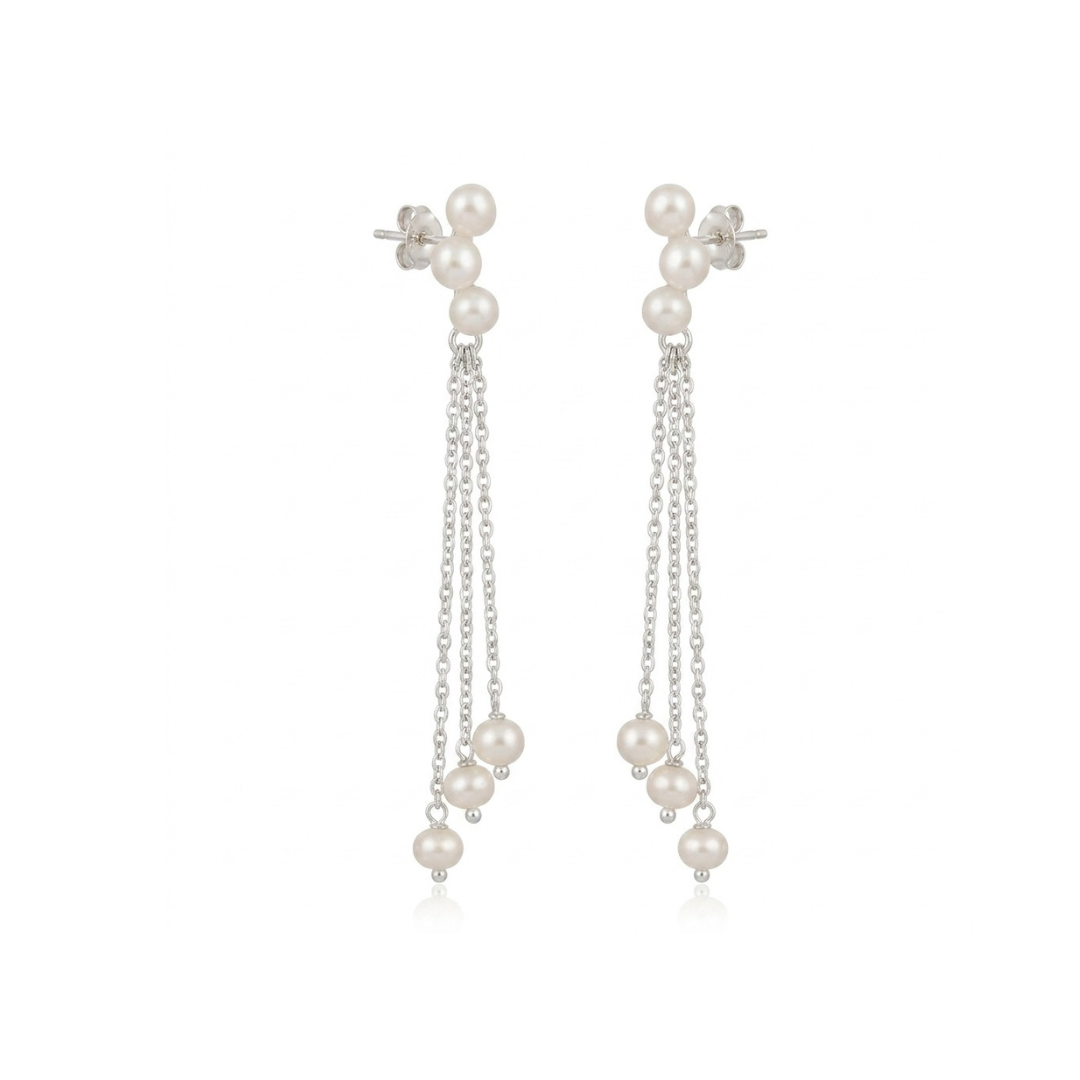 Pearl Cascade Tassel Drop Earrings