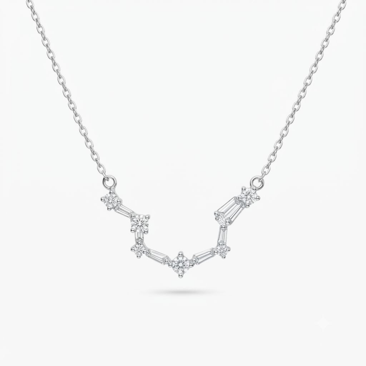 Floral Geometric Baguette Necklace
