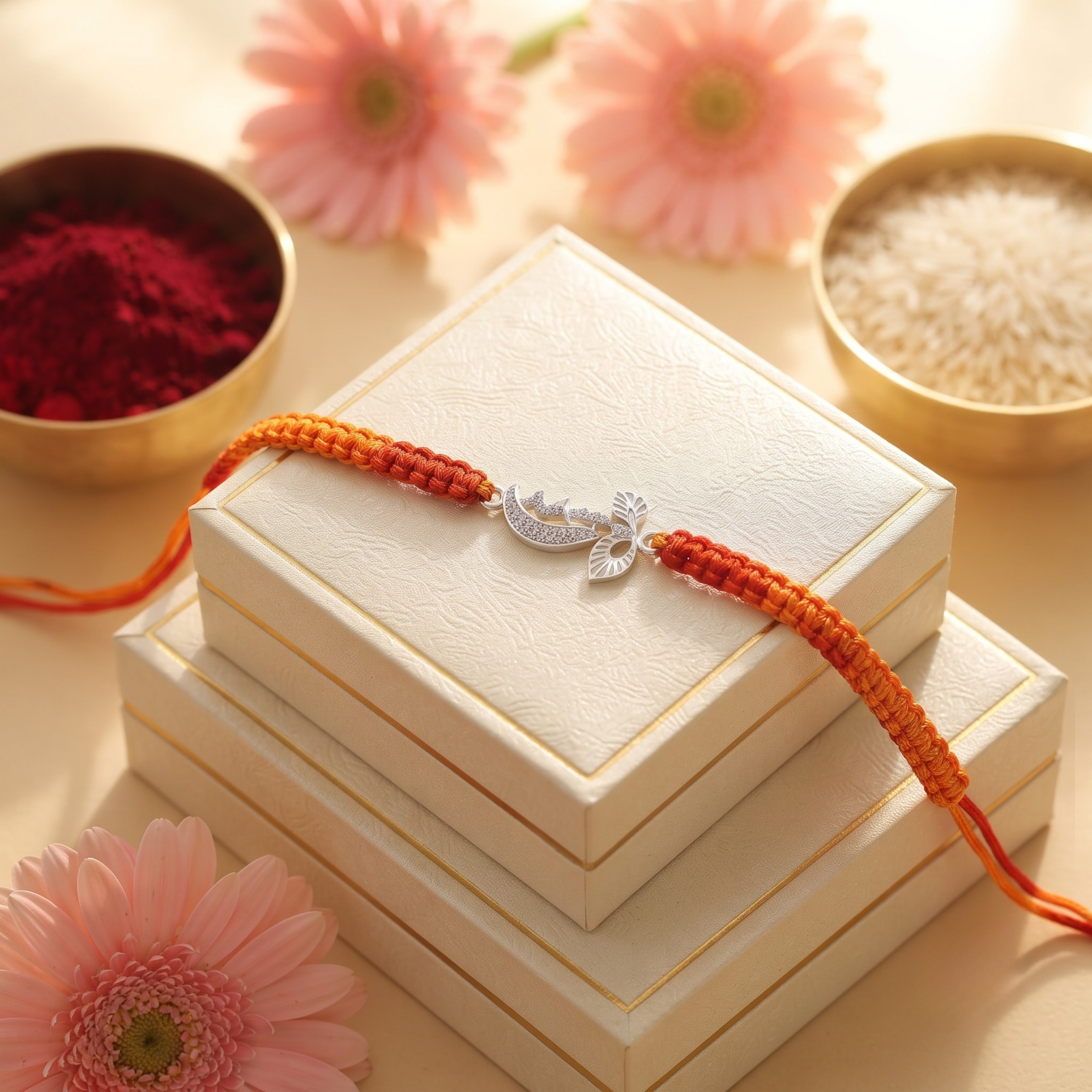 Mayura Feather 925 Sterling Silver Rakhi