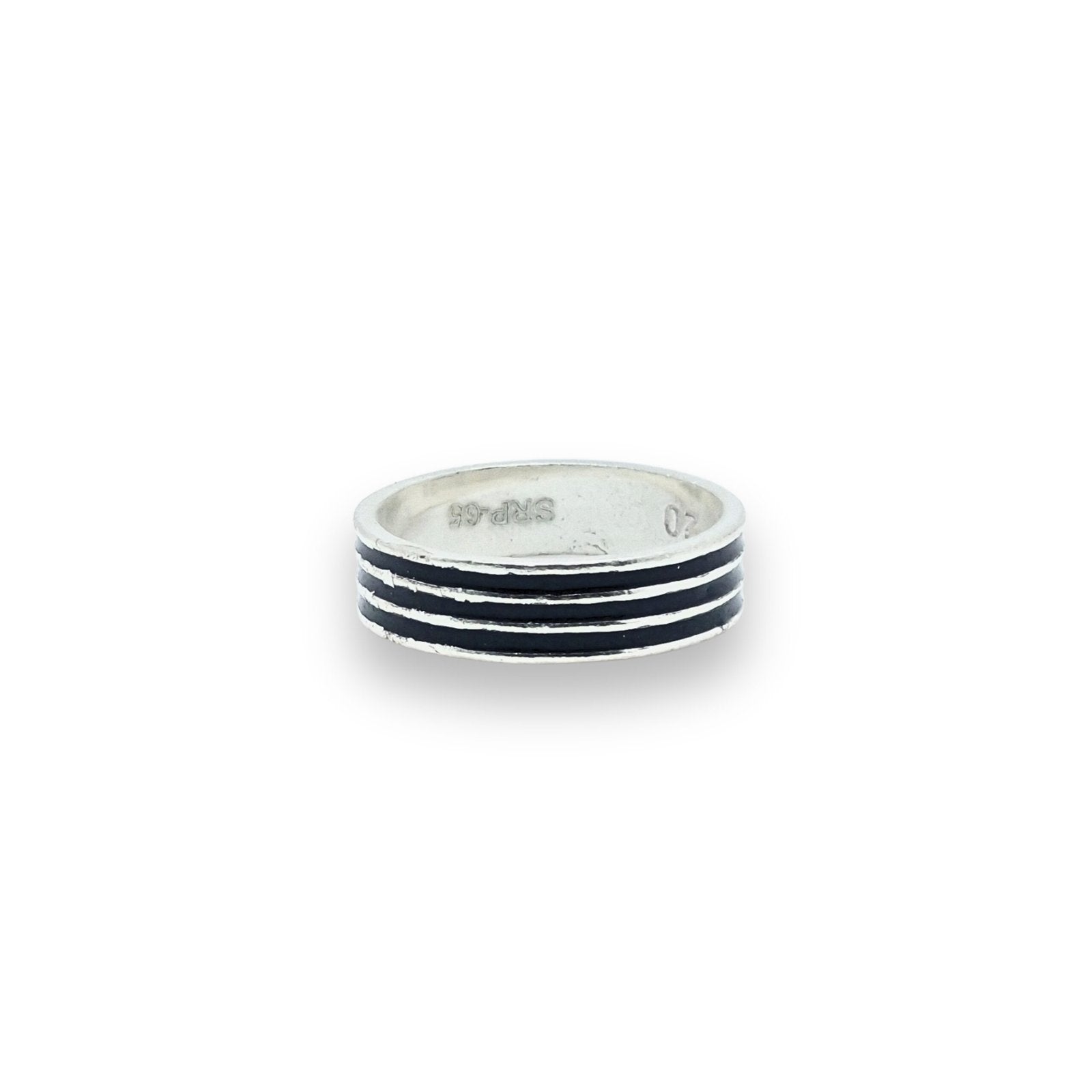 Elegant Striped Silver Ring