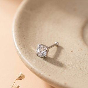 Crystal Glow Kids Silver Nose Pin / Ear Stud - 925 Sterling Silver - Lustra