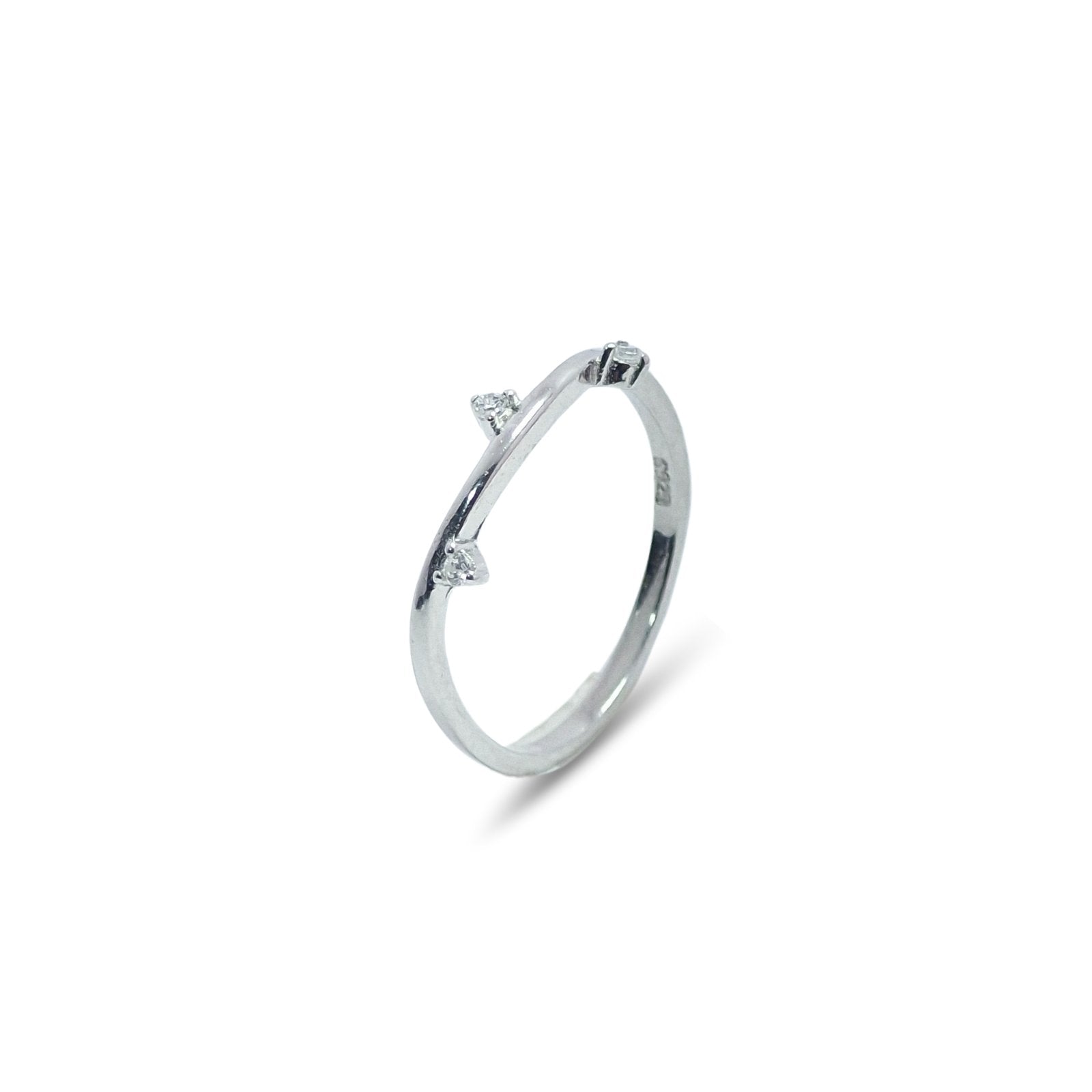 Triangular Point Silver Ring in Sterling Silver