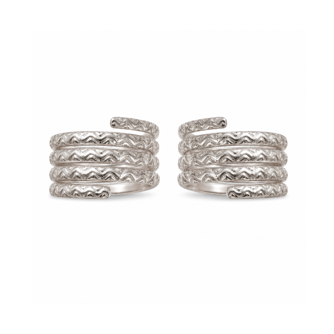 Silver Serpent Spiral Toe Ring