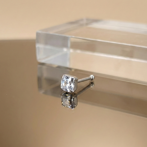 Crystal Glow Kids Silver Nose Pin / Ear Stud - 925 Sterling Silver - Lustra