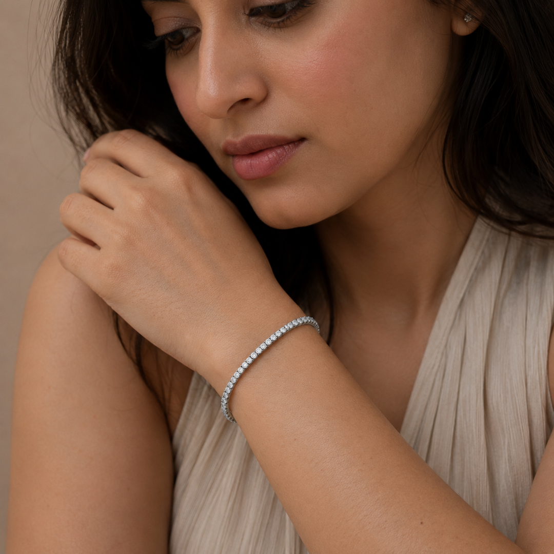 Lustra Infinity Tennis Bracelet - 925 Sterling Silver - Lustra