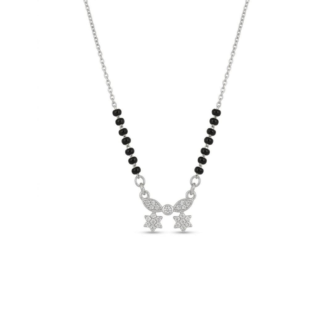 Twin Star Charm Mangalsutra - 925 Sterling Silver - Lustra