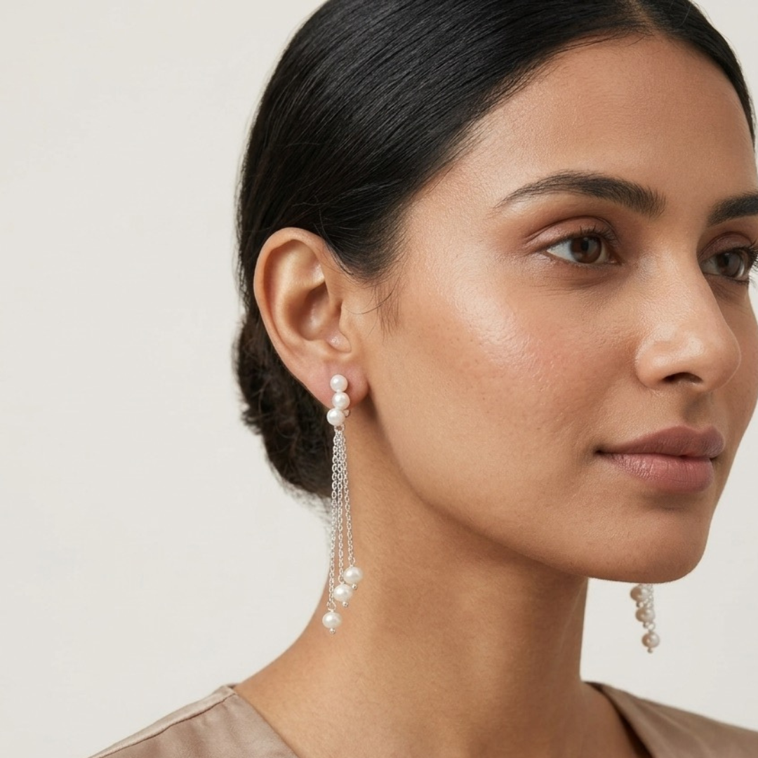 Pearl Cascade Tassel Drop Earrings
