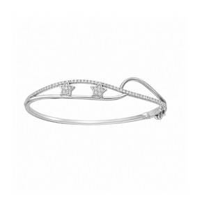 Lustra Celestial Star Crossover Bangle - 925 Sterling Silver - Lustra