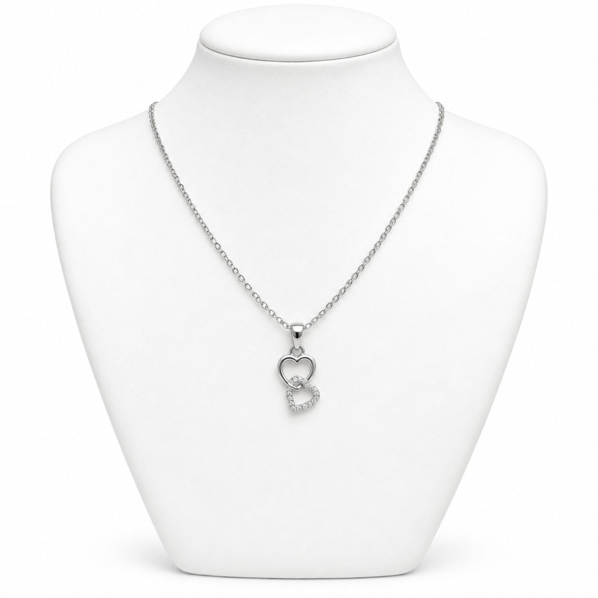 Eternal Hearts 925 Silver Heart Pendant Necklace