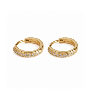 Golden Spark Huggie Hoop Earrings - 925 Sterling Silver - Lustra