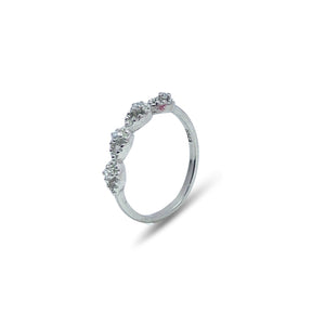 Elegant Radiant Cluster Ring crafted in 925 Fine Sterling Silver featuring a delicate arrangement of sparkling stones.