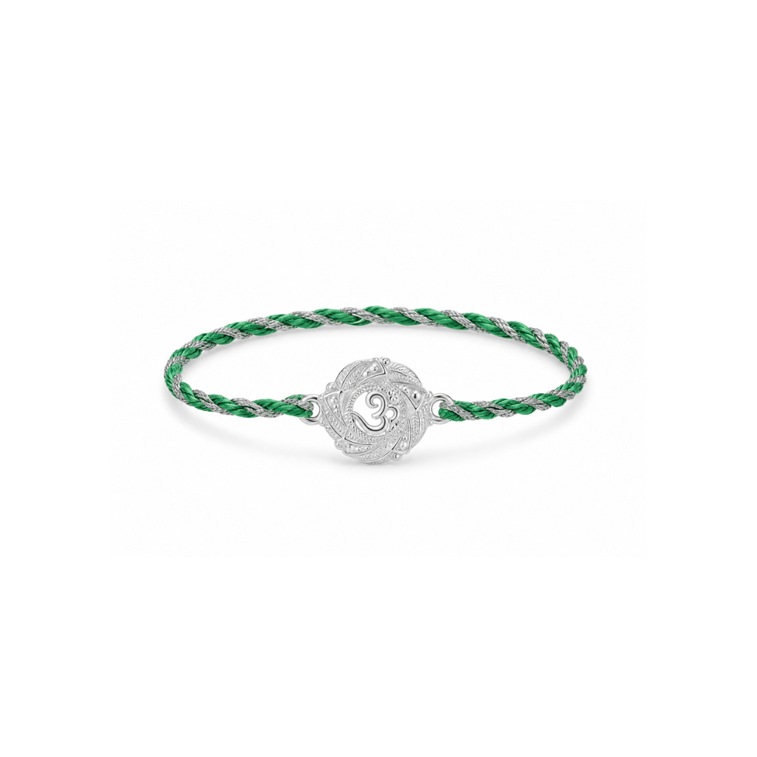Sacred Om Mandala Silver Rakhi