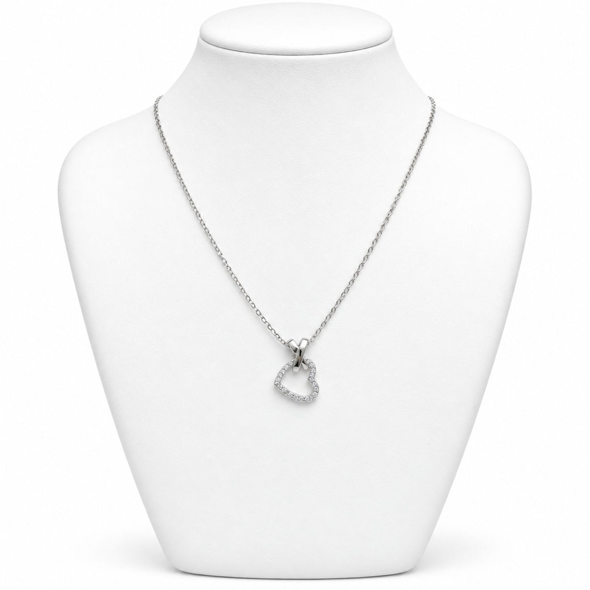Eternal Interlock Heart 925 Silver Pendant Necklace