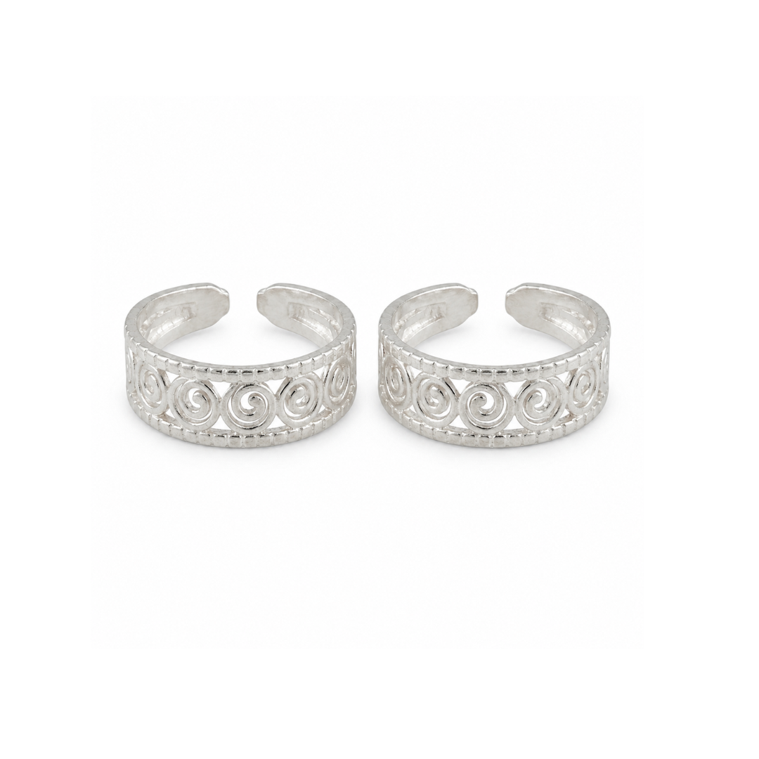 Silver Spiral Filigree Toe Ring