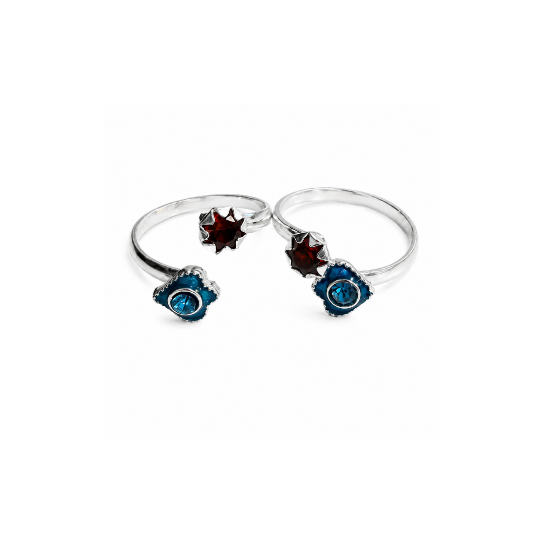 Celestial Duo Adjustable Toe Ring Set