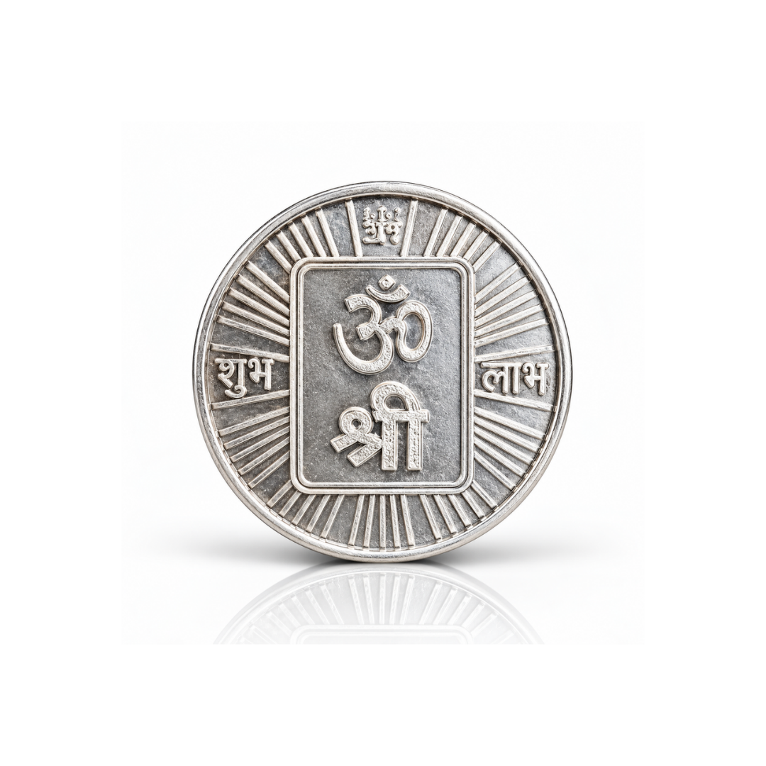 Om Shree Shubh Labh 999 Fine Silver Coin – 10 Gram