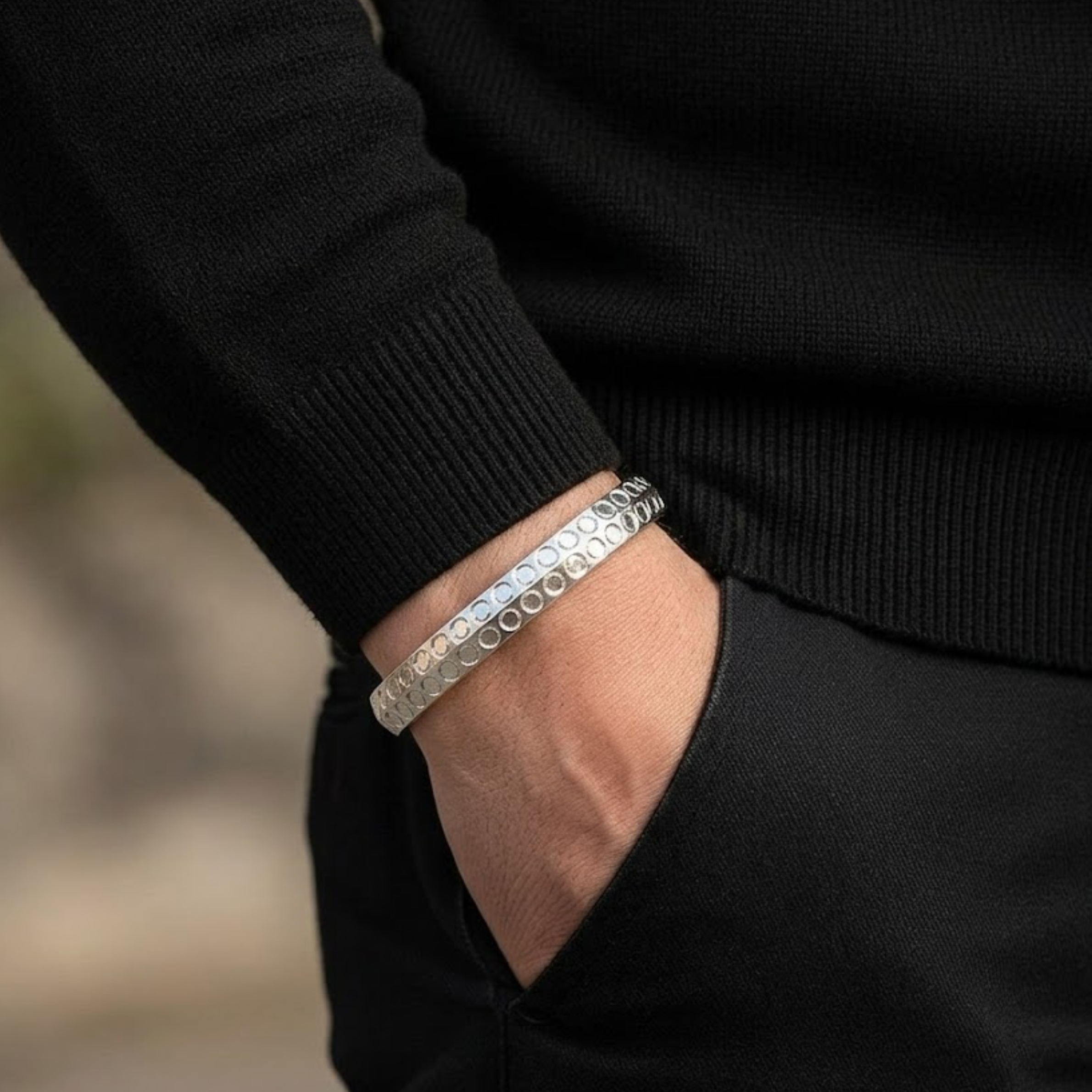 Titan Edge Silver Kada Bracelet