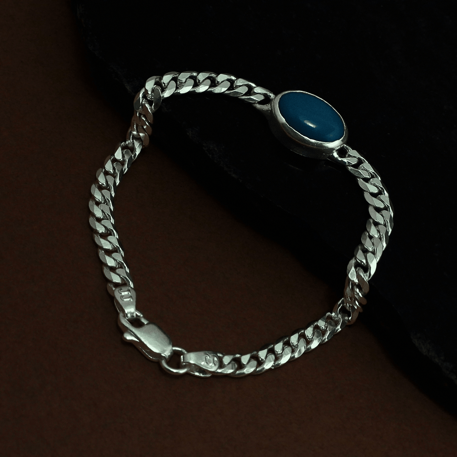 Elegant Turquoise Accent Silver Bracelet