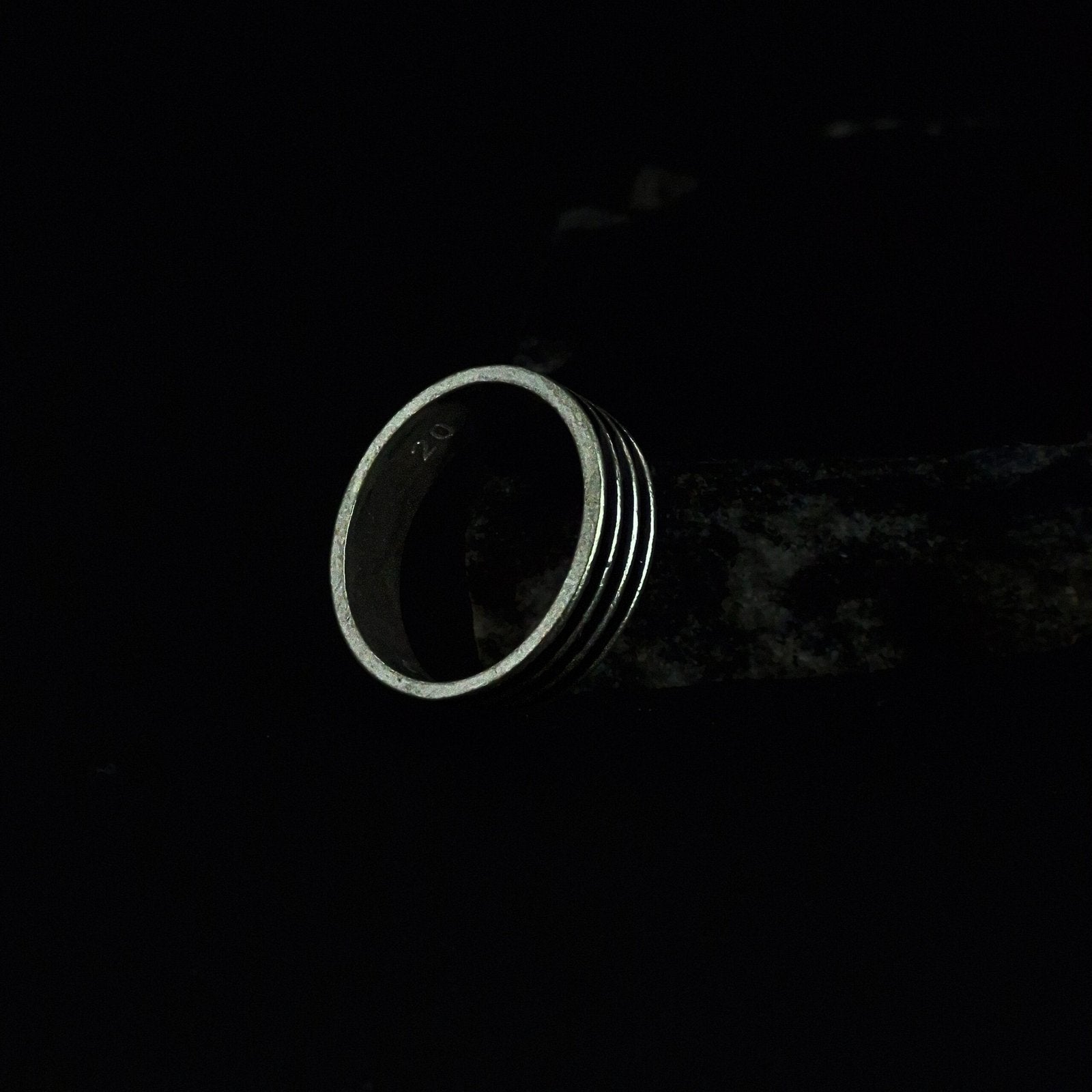 Elegant Striped Silver Ring