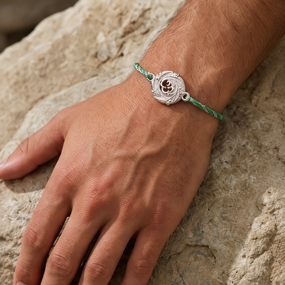 Sacred Om Mandala Silver Rakhi