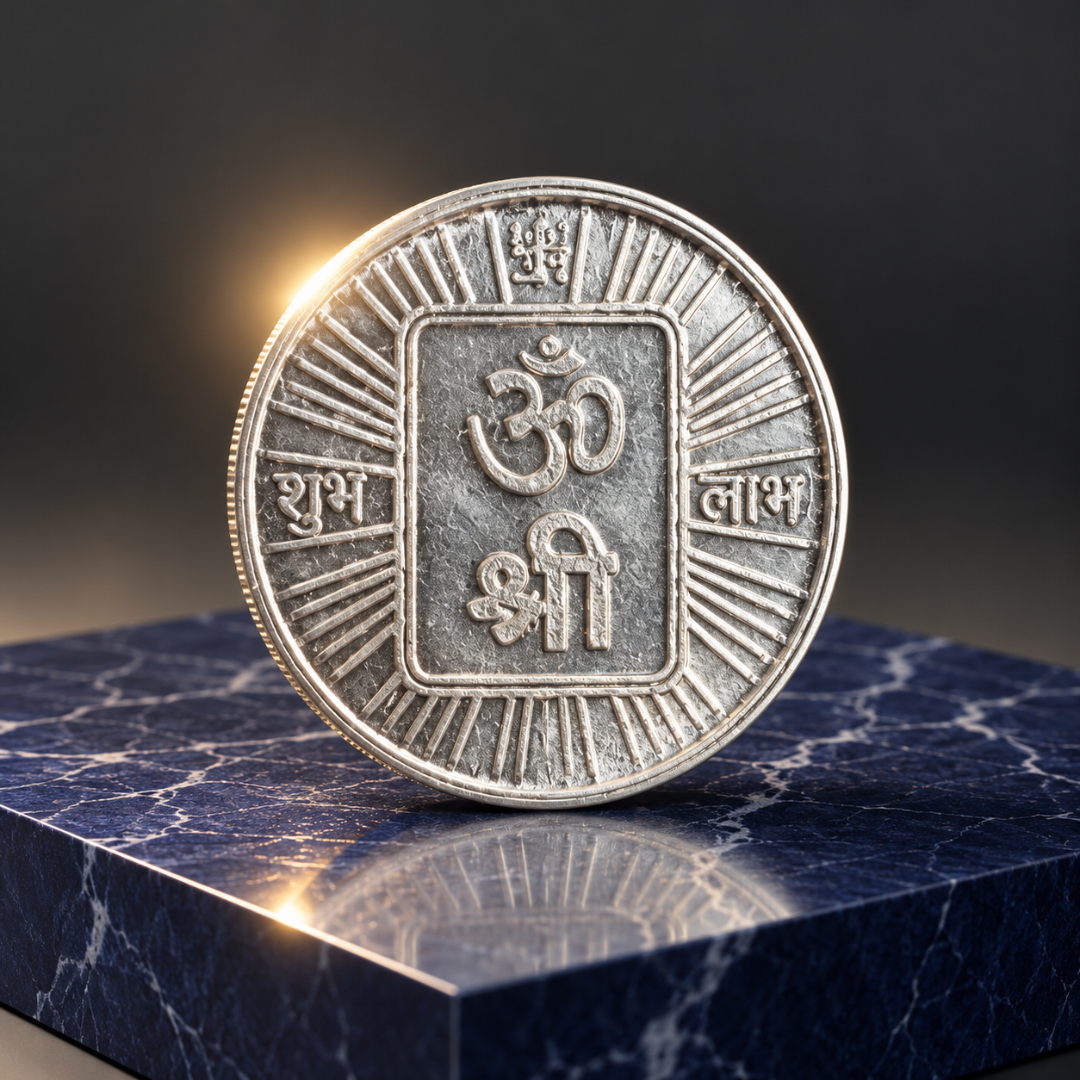 Om Shree Shubh Labh 999 Fine Silver Coin – 10 Gram