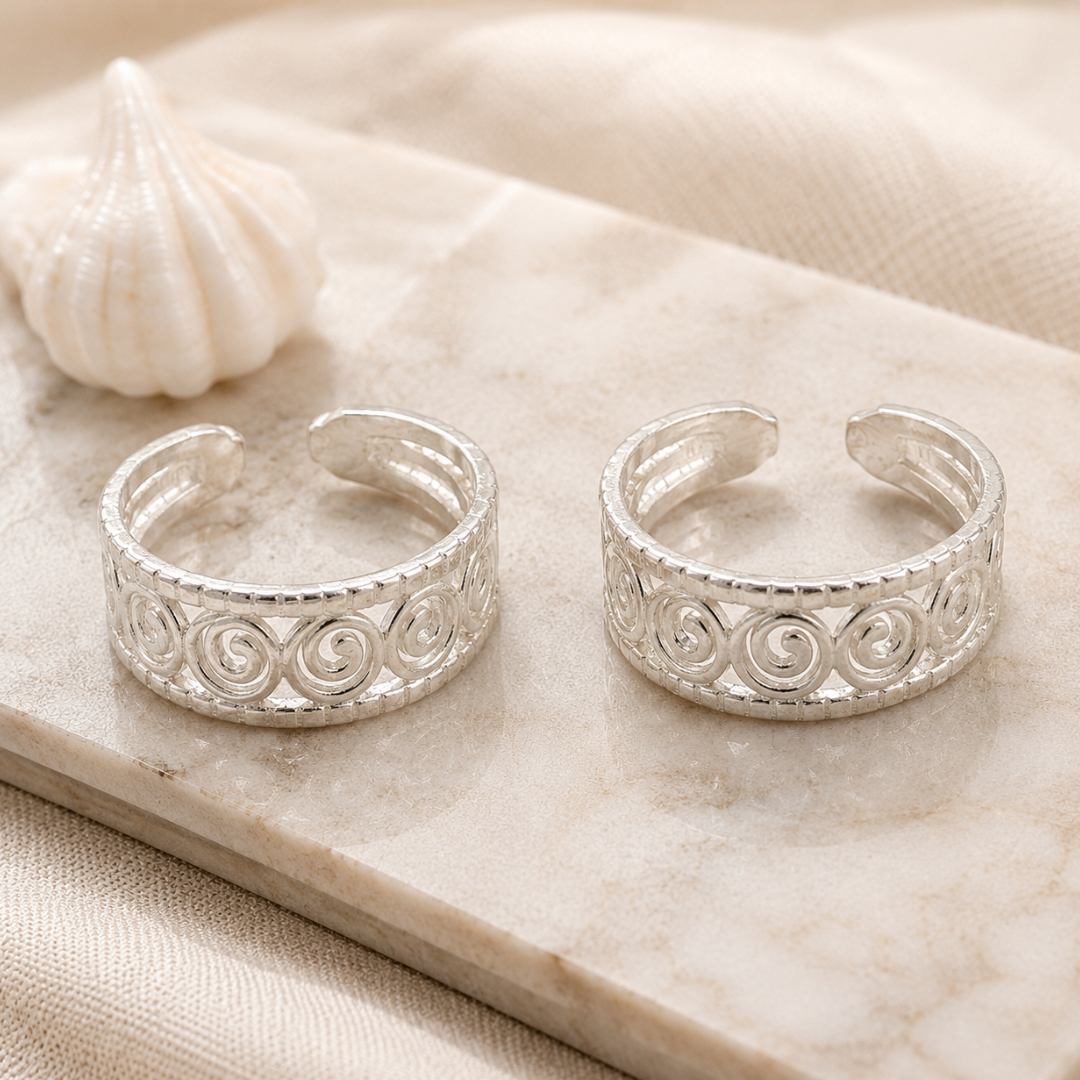 Silver Spiral Filigree Toe Ring