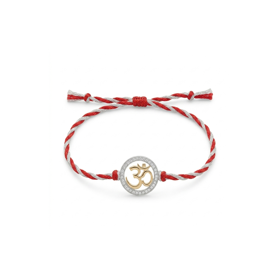 Divine Om Halo Silver Rakhi