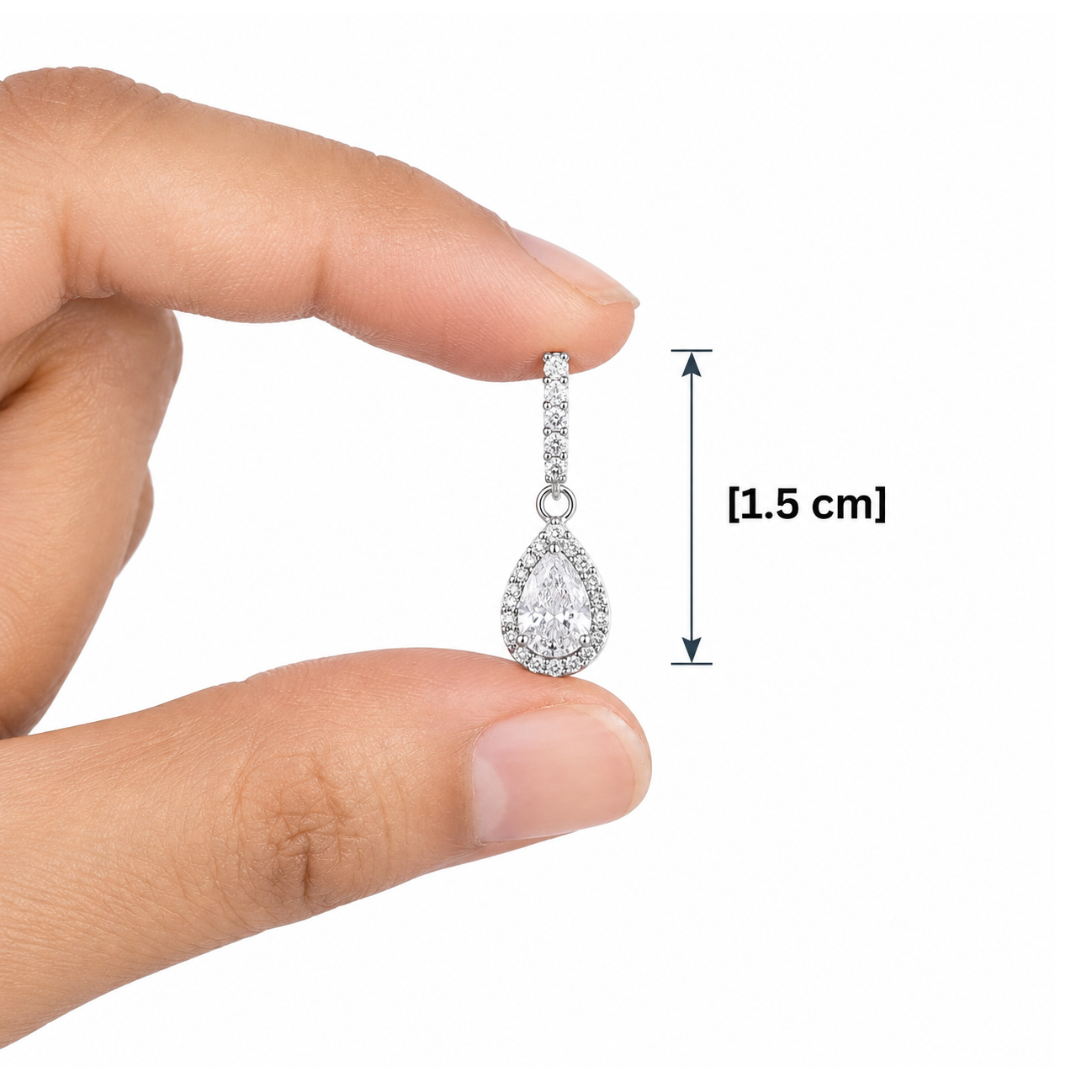 Lustra Celeste Teardrop Silver Drop Earrings