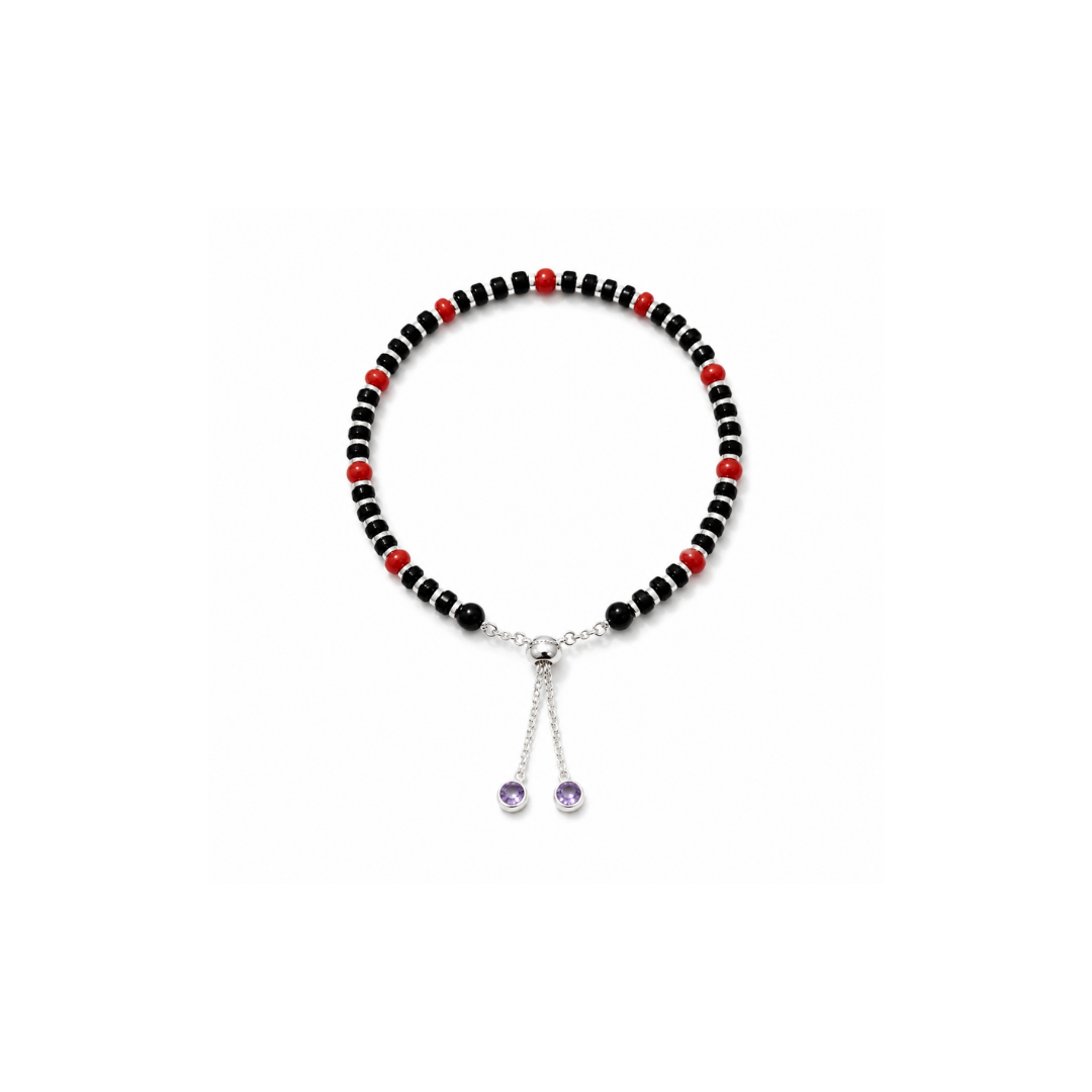 Crimson Charm Adjustable Bead Bracelet