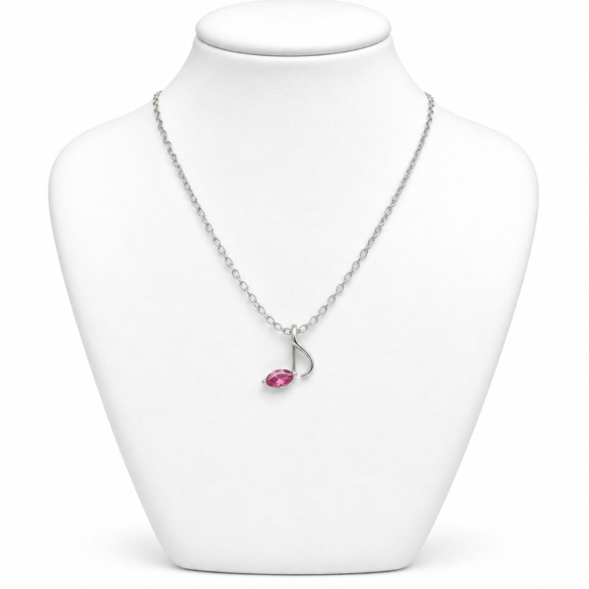 Melody Pink Stone 925 Silver Pendant Necklace