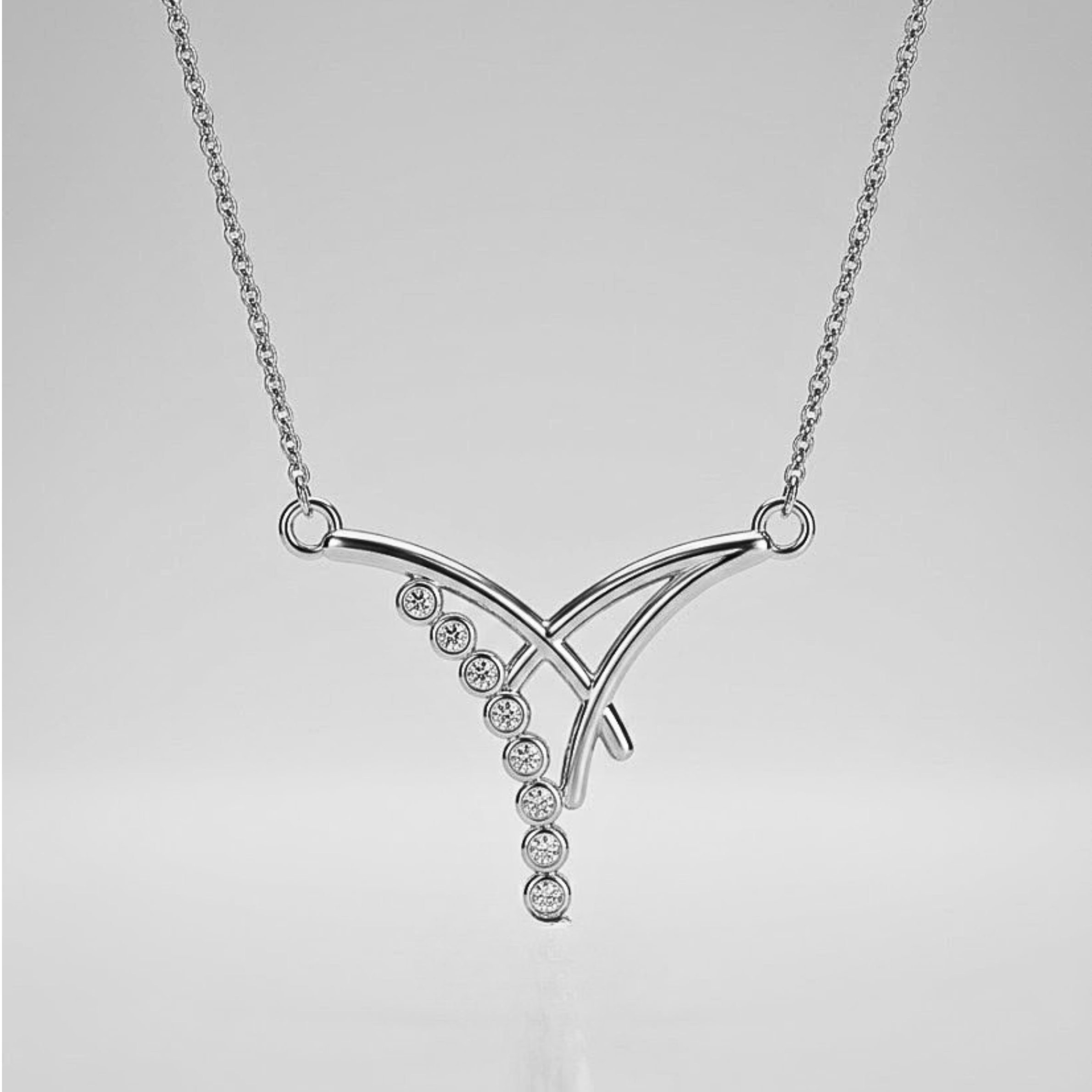 Celeste V-Drape Diamond Necklace
