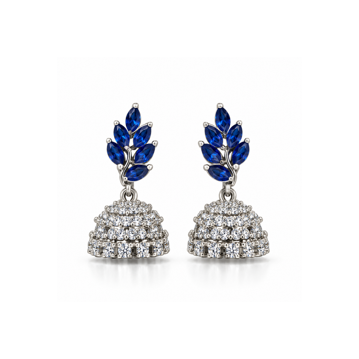 Blue Sapphire Crystal Jhumka Earrings for Women | Lustra