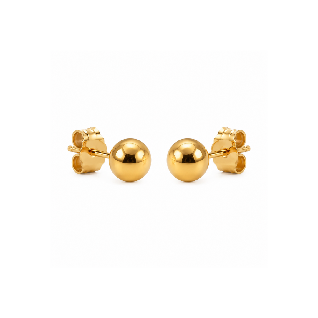 Golden Glow Ball Stud Earrings