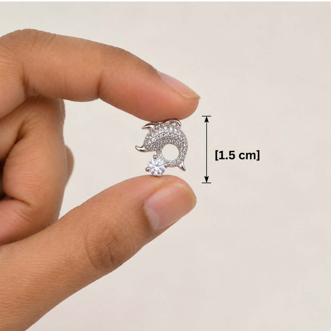 Dolphin Spark Silver Stud Earrings