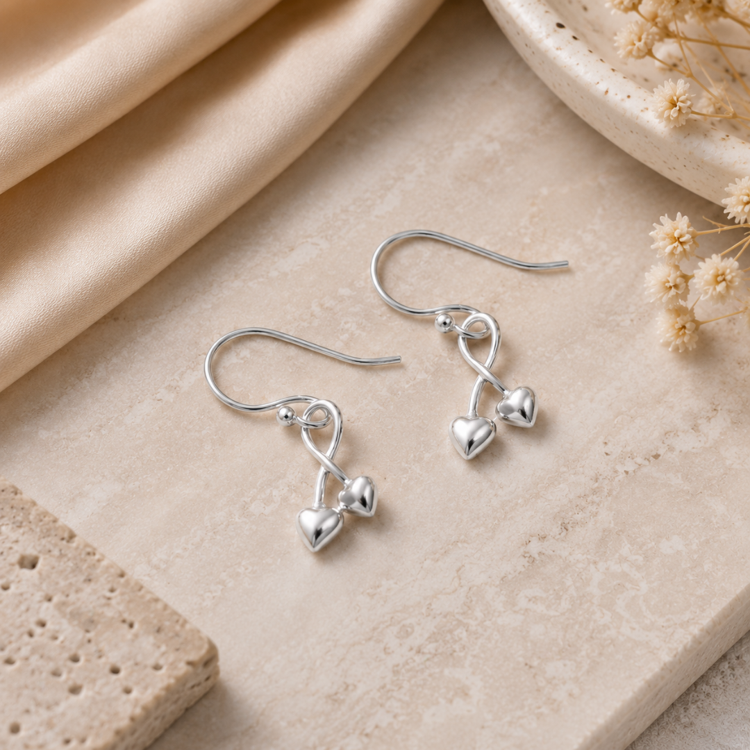Infinity Heart Drop Earrings
