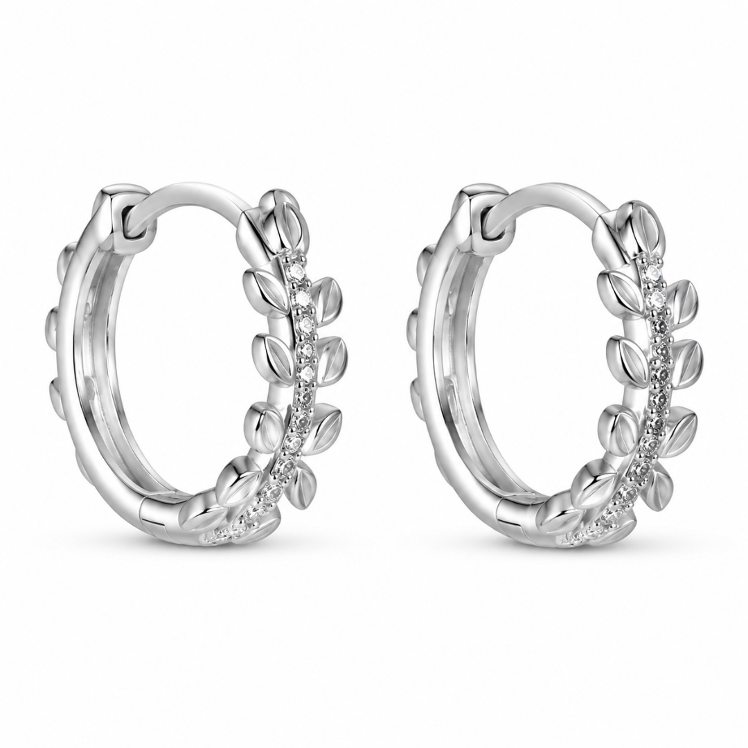 Olivia Laurel Silver Hoop Earrings