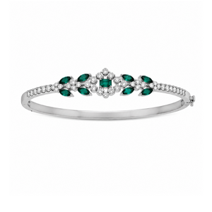 Lustra Emerald Vine Bangle - 925 Sterling Silver - Lustra