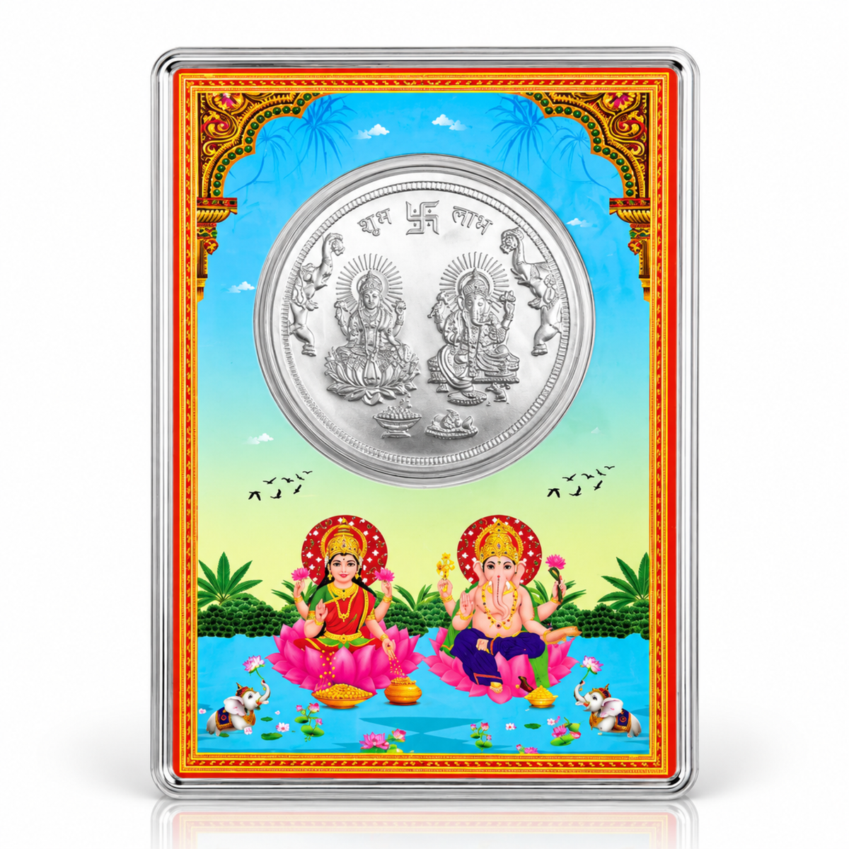 Lakshmi Ganesh Shubh Labh Silver 1 gram Coin
