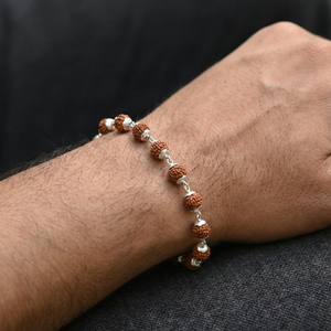 Lustra Sacred Rudraksha Silver Bracelet - 925 Sterling Silver - Lustra